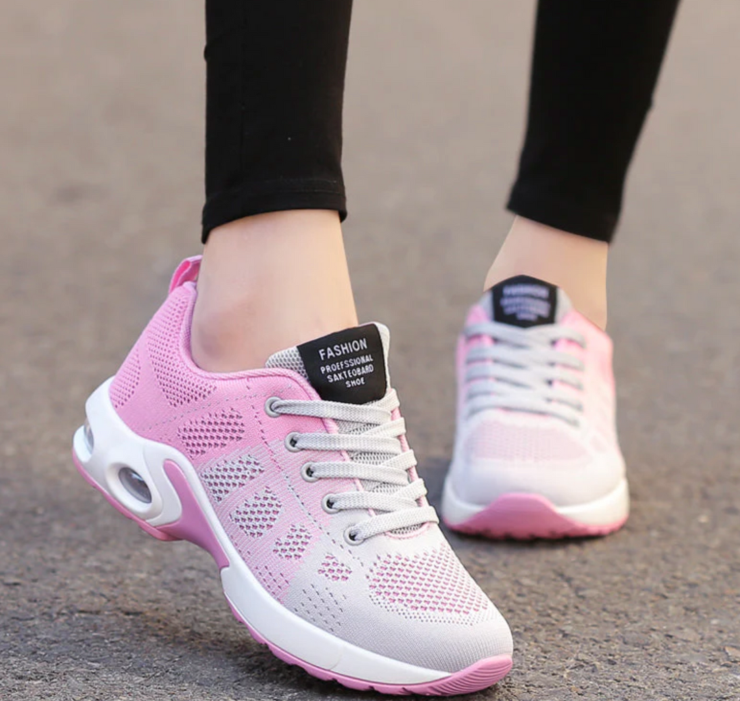W&W Mode - Orthopädische Leichte, atmungsaktive Sport-Sneaker für Damen | Sportlicher Casual-Running-Schuh mit Air-Cushion-Sohle