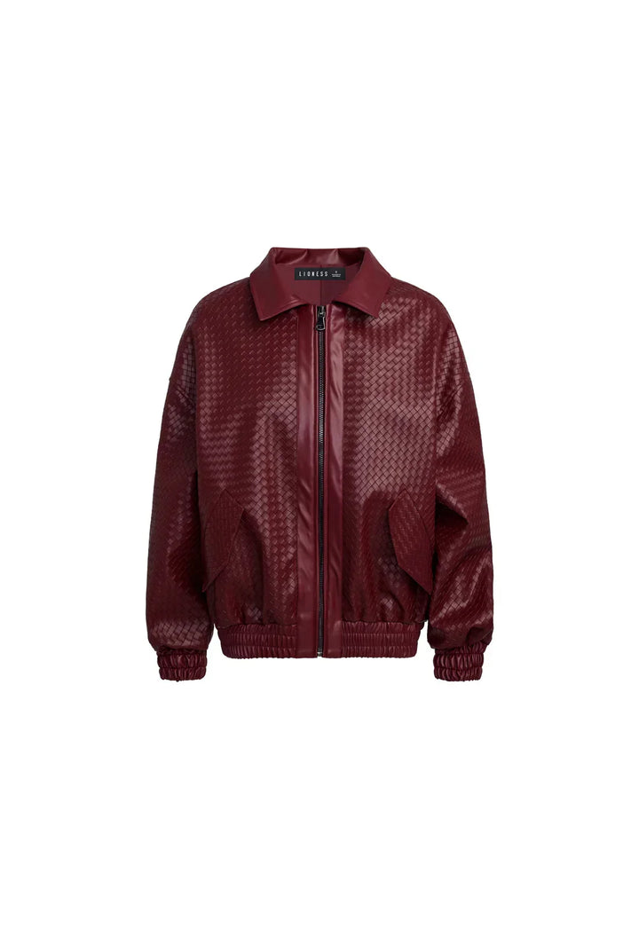W&W Mode | Woven Faux Leder Bomberjacke