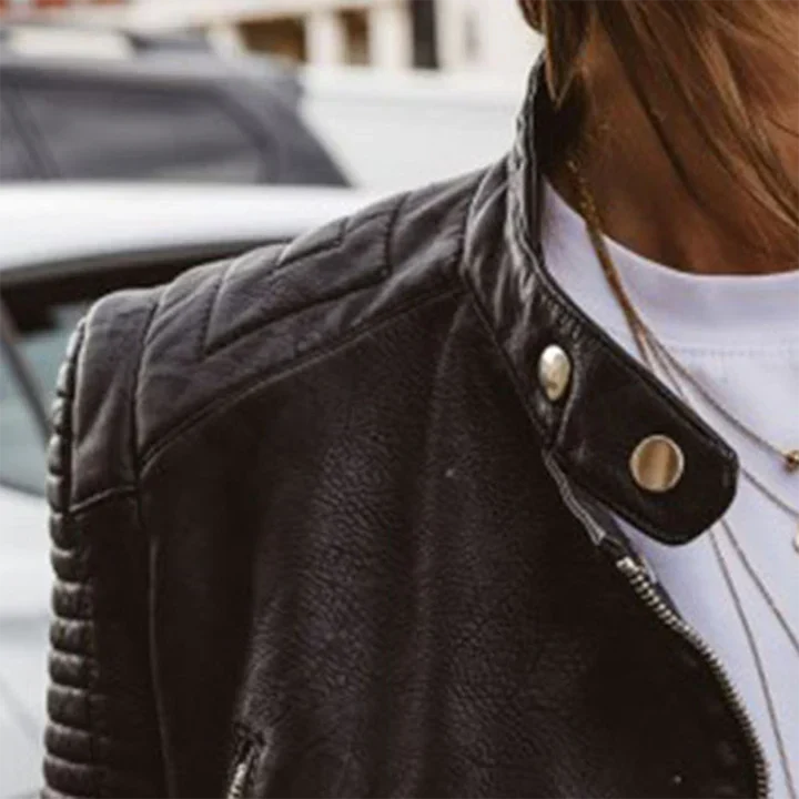Damen Lederjacke in Schwarz