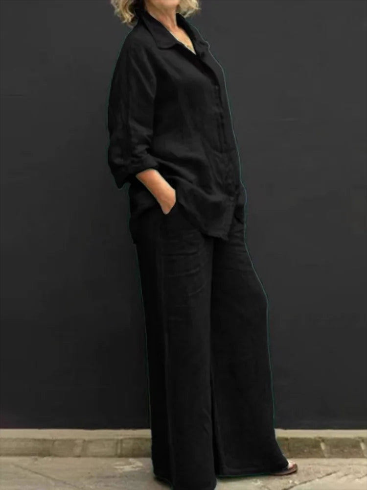 W&W Mode | Elegantes Hemd & Hose Mit Kragen Für Damen