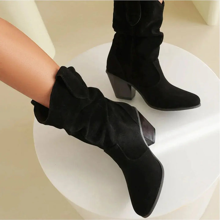 W&W Mode - Damen Western Cowboy Stil Retro-Fashion-Stiefel