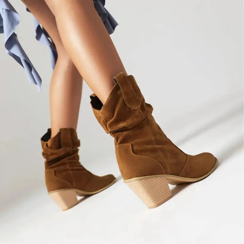 W&W Mode - Damen Western Cowboy Stil Retro-Fashion-Stiefel