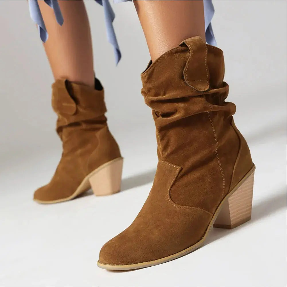 W&W Mode - Damen Western Cowboy Stil Retro-Fashion-Stiefel