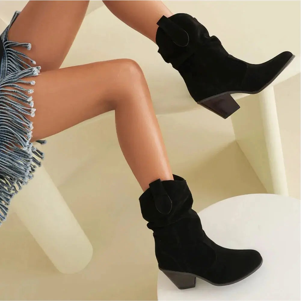 W&W Mode - Damen Western Cowboy Stil Retro-Fashion-Stiefel