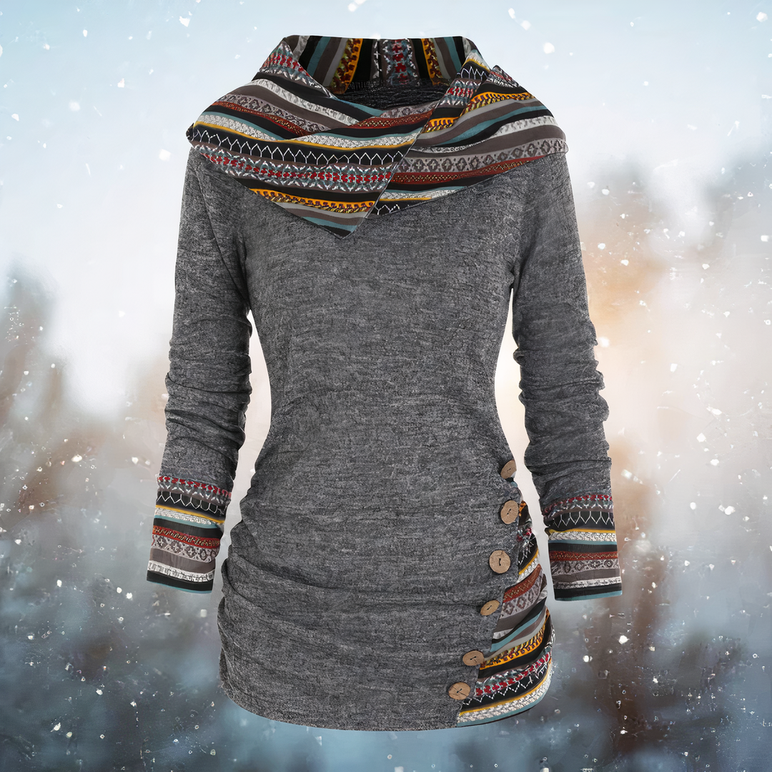 W&W Mode - Stylische Tribal-Pullover Mit Kapuze