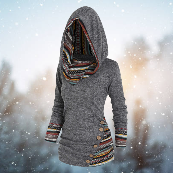 W&W Mode | Lässiger Tribal-Hoodie für Damen – Stylisch und Bequem