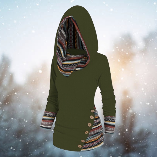 W&W Mode | Lässiger Tribal-Hoodie für Damen – Stylisch und Bequem