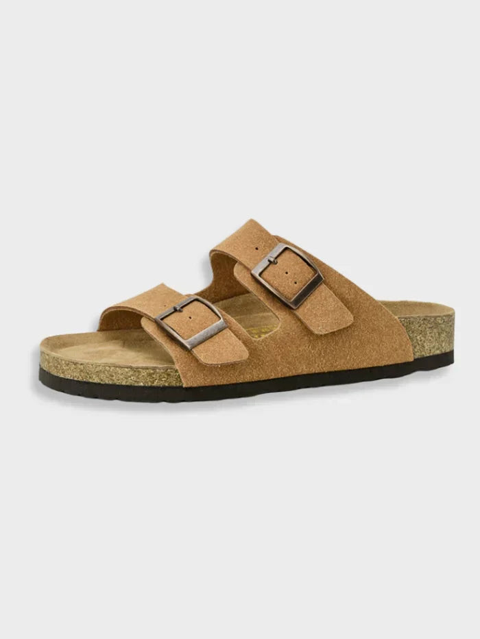 W&W Mode | Lässige Zwei Riemen Ledersandalen Für Damen