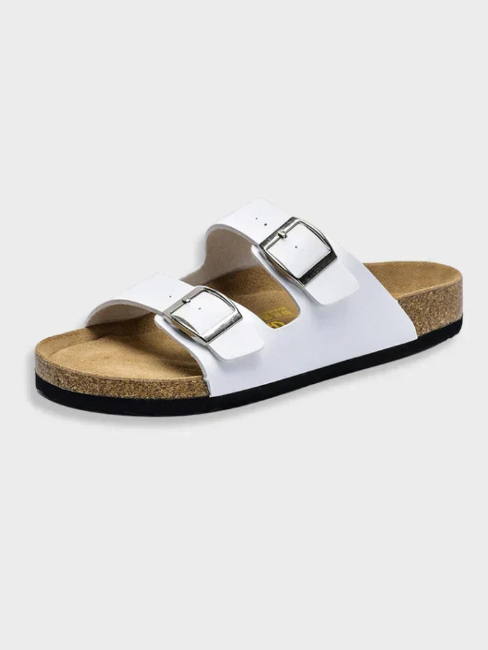 W&W Mode | Lässige Zwei Riemen Ledersandalen Für Damen