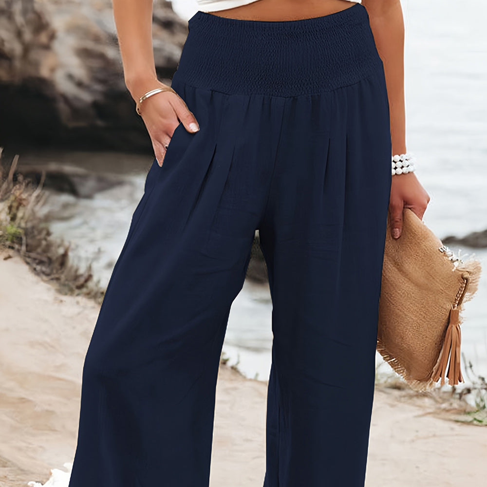 W&W Mode | Sommerhose aus Leinen mit elastischem Bund für Damen