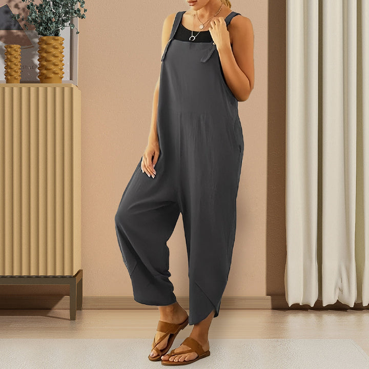W&W Mode | Lässiger, lockerer Overall in Volltonfarbe für Damen