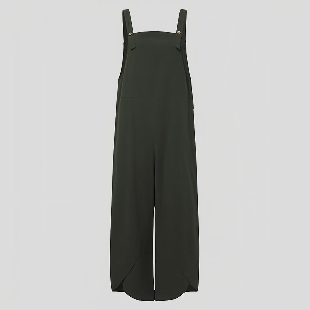 W&W Mode | Lässiger, lockerer Overall in Volltonfarbe für Damen
