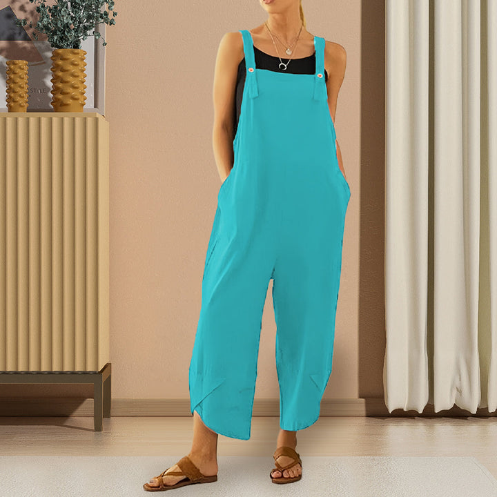 W&W Mode | Lässiger, lockerer Overall in Volltonfarbe für Damen