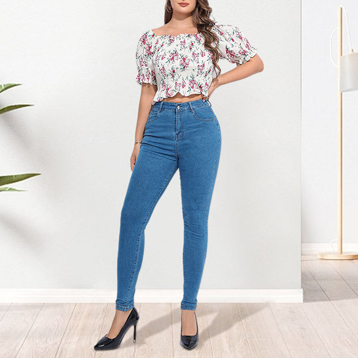 W&W Mode | Jeans Mit Hoher Taille, Schlankmachend, Hochelastisch, Po-Lifting, Röhrenjeans