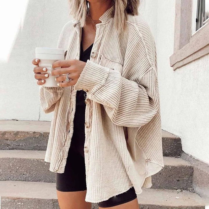W&W Mode gerippte Strickjacke Elegance
