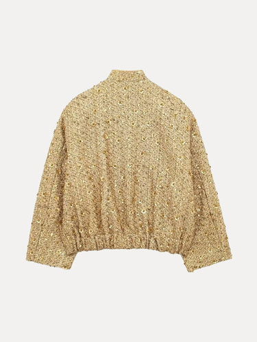 W&W Mode | Freizeit Bomberjacke mit goldenen Pailletten
