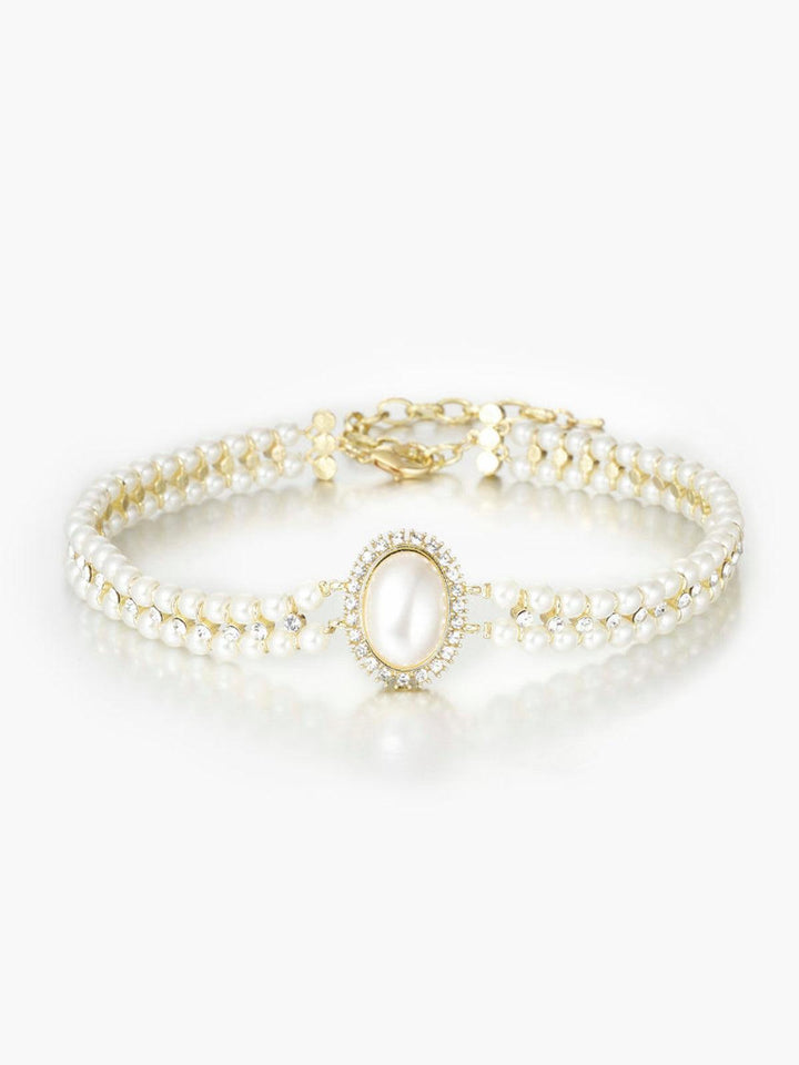 W&W Mode | Weinlese Doppel Layer Choker Halskette Mit Perlen