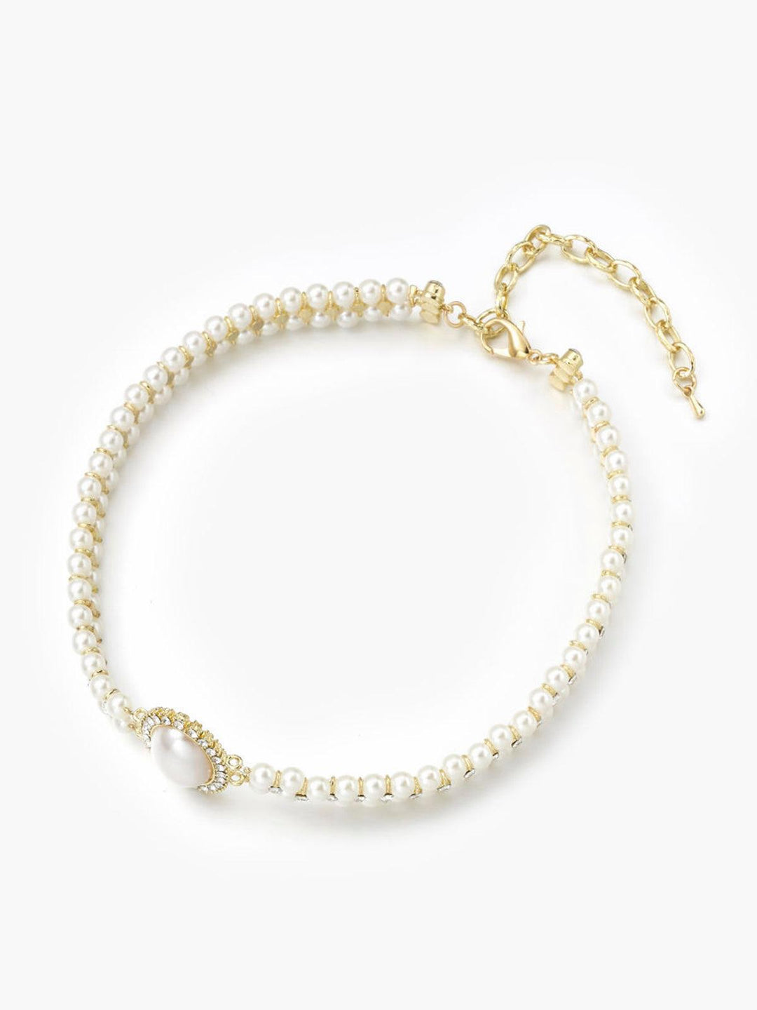 W&W Mode | Weinlese Doppel Layer Choker Halskette Mit Perlen
