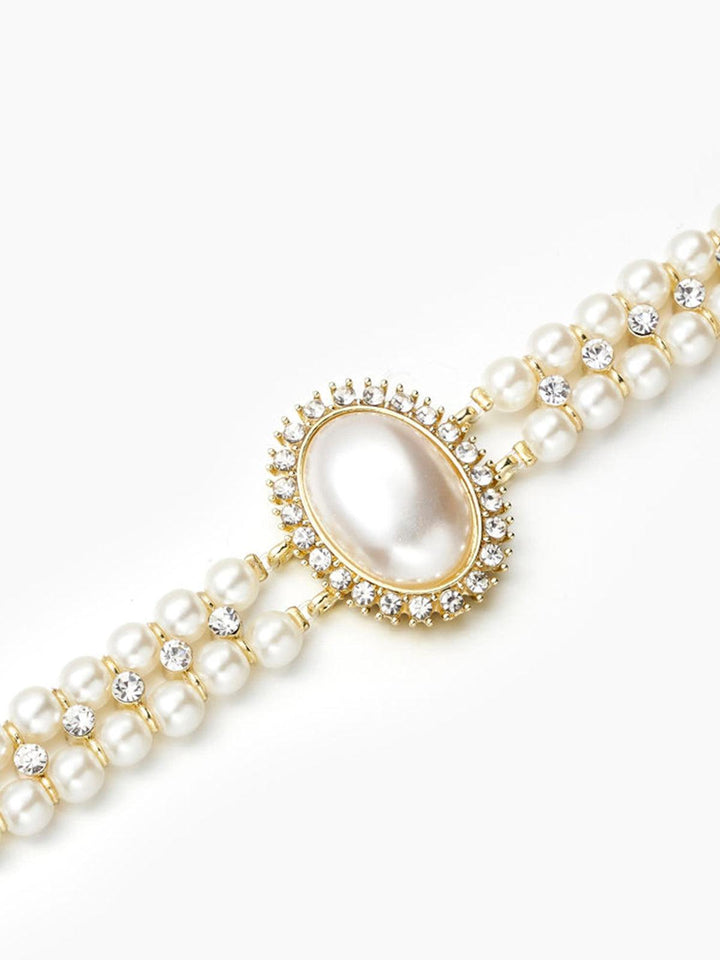 W&W Mode | Weinlese Doppel Layer Choker Halskette Mit Perlen