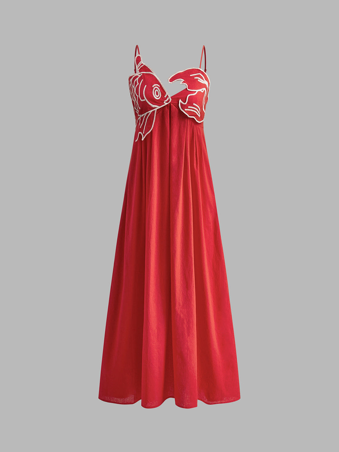 W&W Mode | Besticktes Fisch Halbtransparentes Cami Kleid