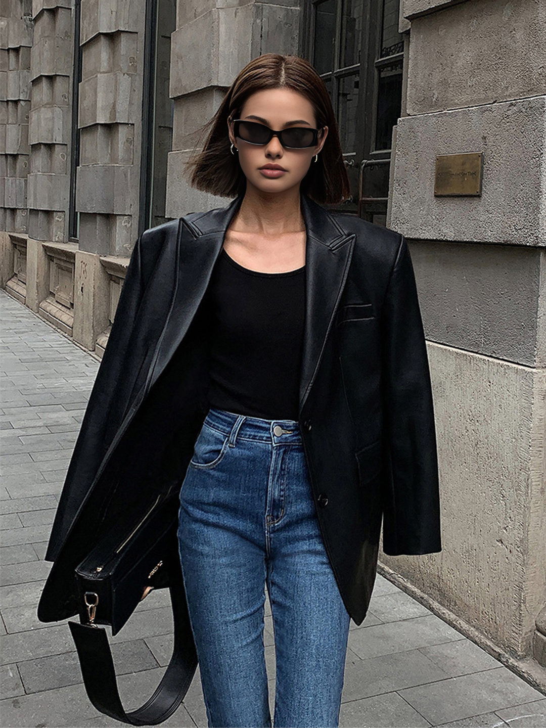 W&W Mode | Reversf Pockets Leder Blazer
