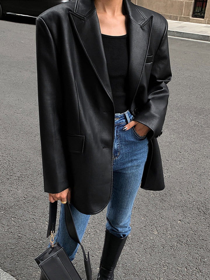 W&W Mode | Reversf Pockets Leder Blazer