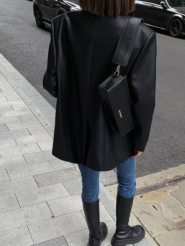 W&W Mode | Reversf Pockets Leder Blazer