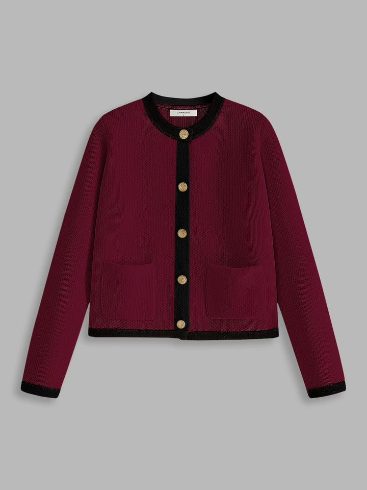 W&W Mode | Damen-Cardigan mit Kontrastbesatz
