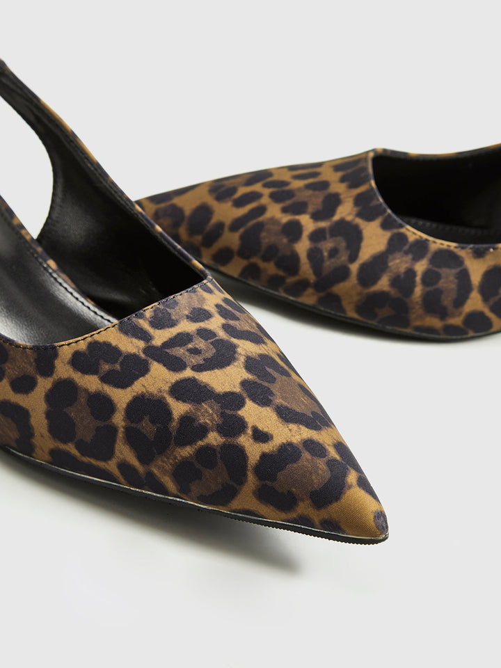 W&W Mode | Leopard Kitten Slingback Pumps