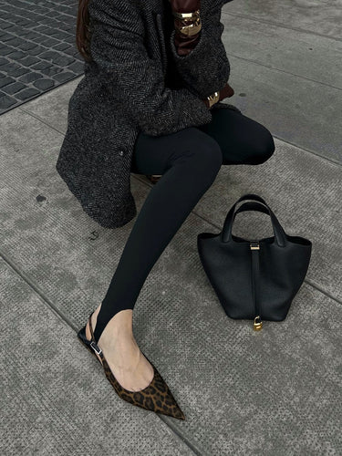 W&W Mode | Leopard Kitten Slingback Pumps