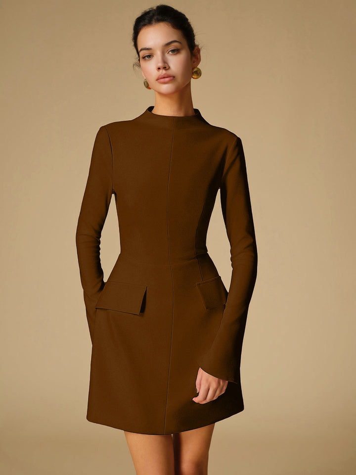 W&W Mode | Minimalistische Schlichte Gesäßausschnitt Kleid