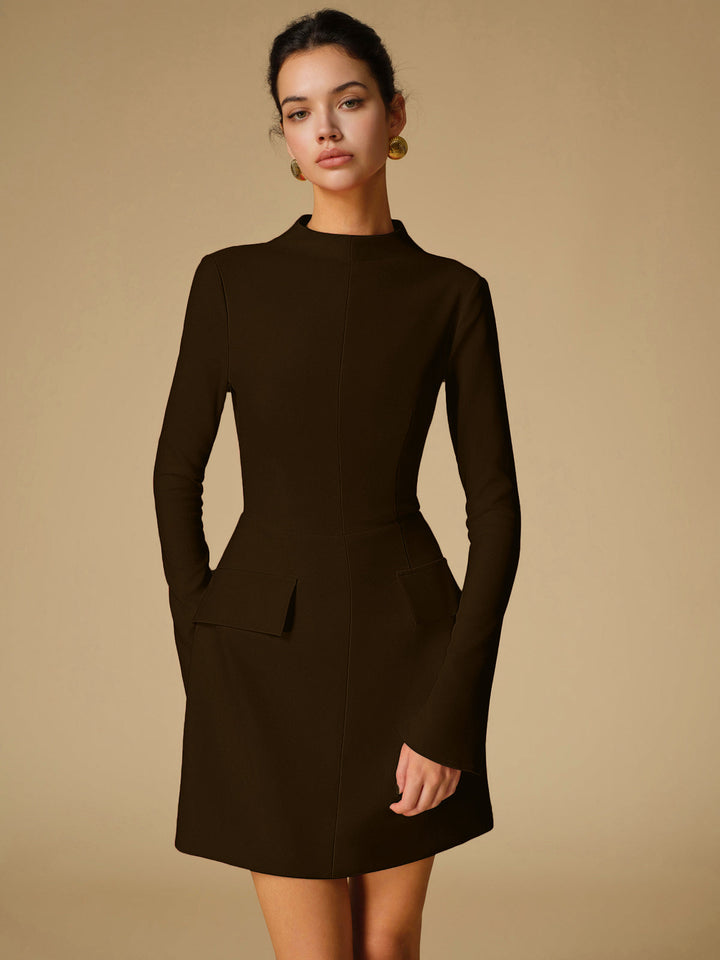 W&W Mode | Minimalistische Schlichte Gesäßausschnitt Kleid