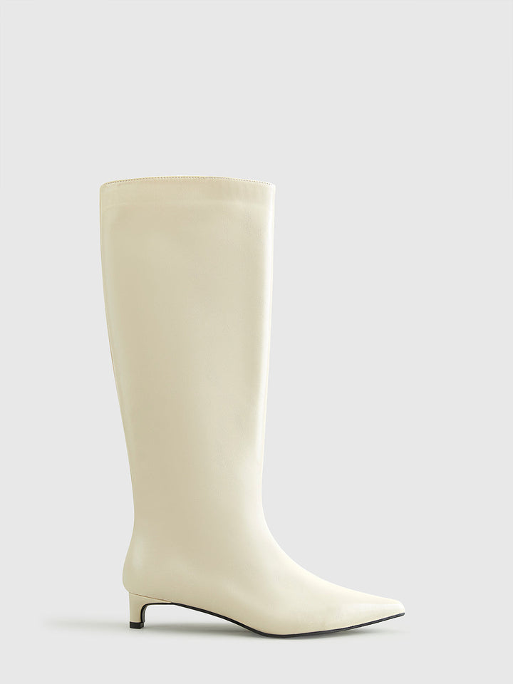 W&W Mode | Spitze Zehen Kitten Knielange Stiefel