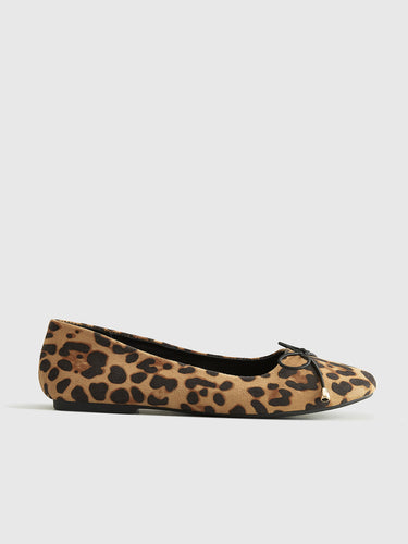 W&W Mode | Bow Decor Leopard Print Ballerinas