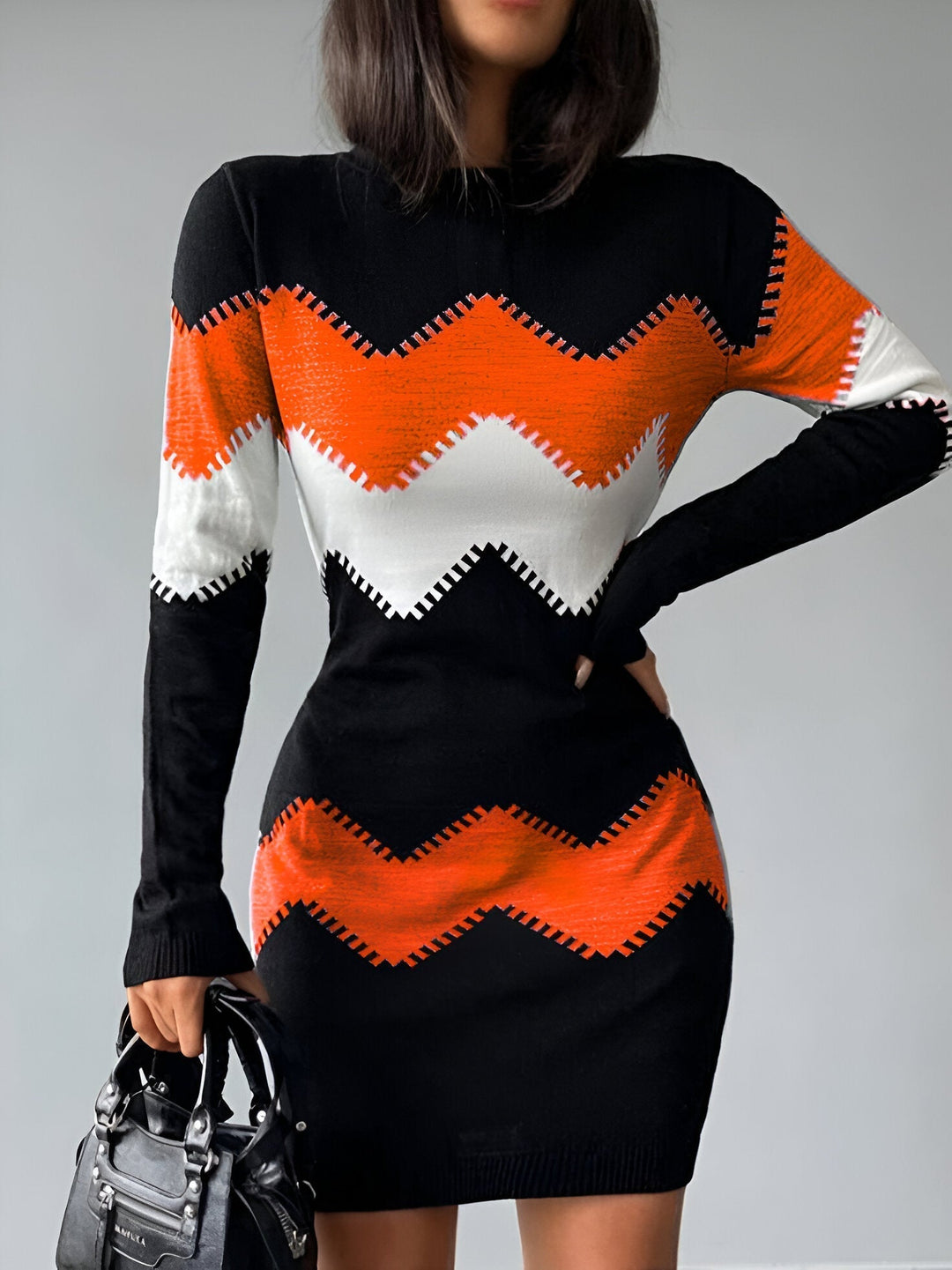W&W Mode | gestricktes Bodycon-Minikleid Für Frauen