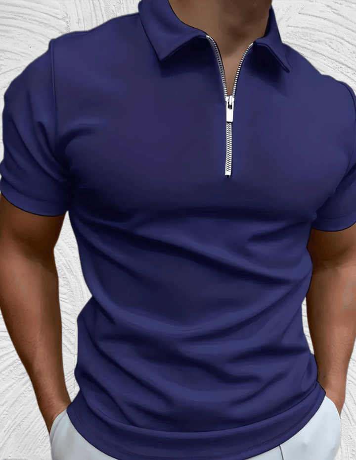 W&W Mode | Enganliegendes Poloshirt für Herren mit Reißverschluss