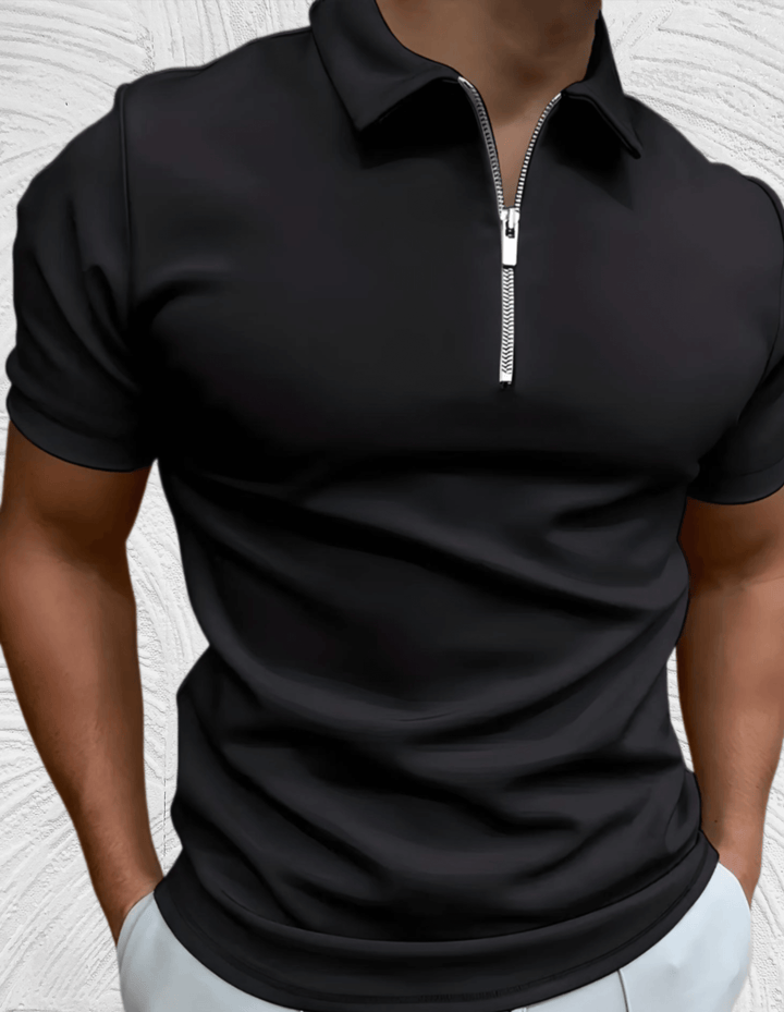 W&W Mode | Enganliegendes Poloshirt für Herren mit Reißverschluss