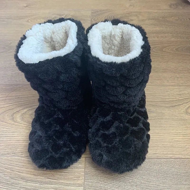 W&W Mode | Plüsch Hausschuh - gemütliche Fleece-Pantoffeln
