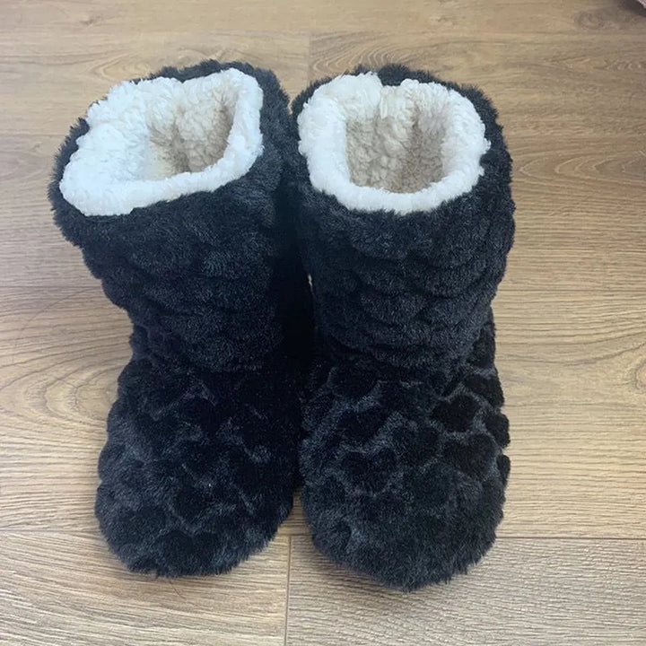 W&W Mode | Plüsch Hausschuh - gemütliche Fleece-Pantoffeln