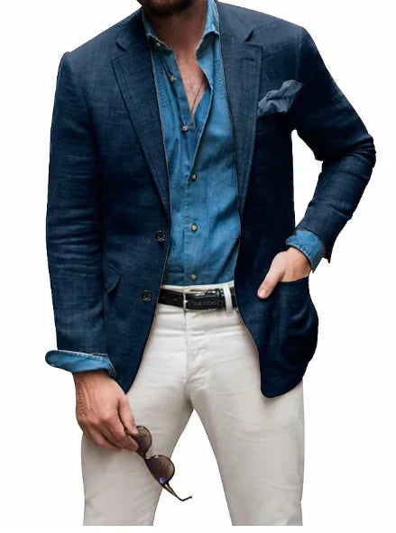 W&W Mode | Herren  Blazer Strand Hochzeit Lässig Tailored Fit Solide Farbe Einreihig Zwei Knöpfe