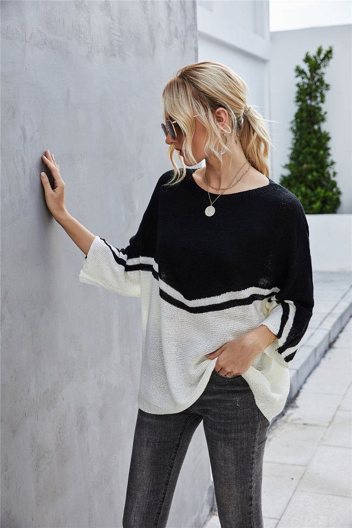 W&W Mode Strick Große Größe Fledermausärmel Strickpullover