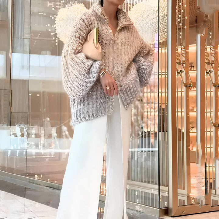 W&W Mode | Glänzender Seidensweater