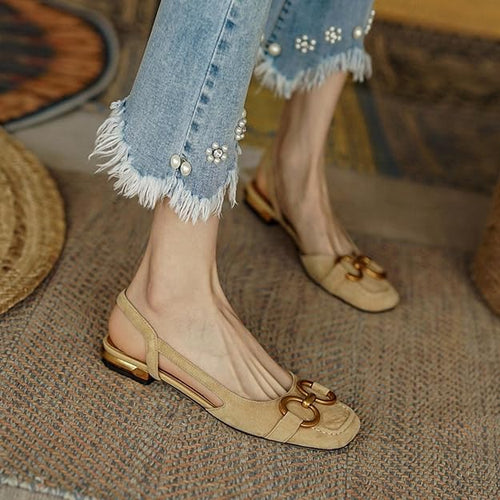 W&W Mode | Schuhe Frauen flach offener Rücken Sommerschuhe