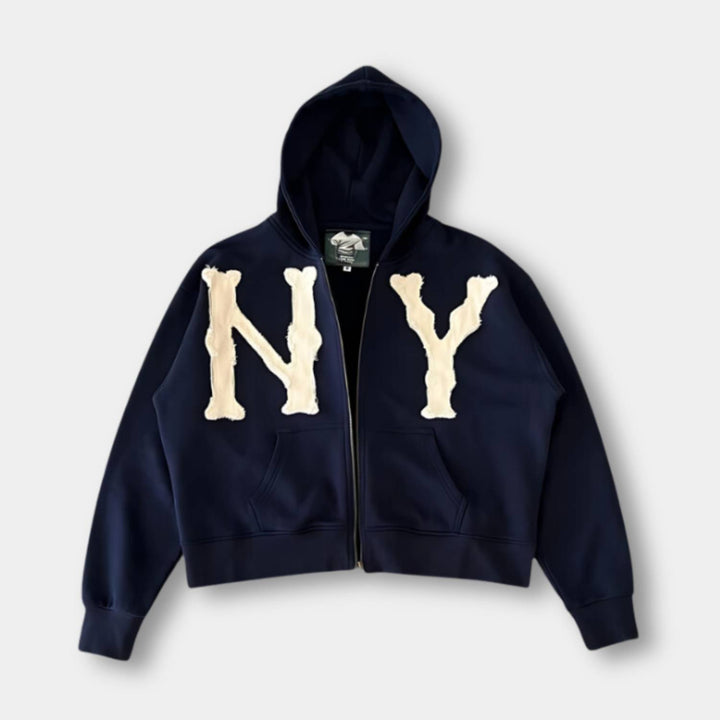 Unisex Hoodie mit Plüschstickerei und verstellbarer Kapuze