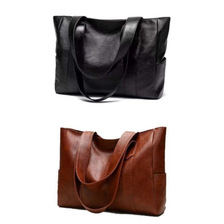 Damen Schultertasche aus echtem Leder im Vintage-Stil