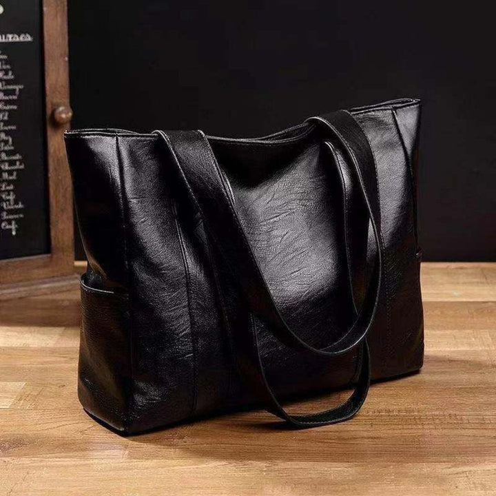 Damen Schultertasche aus echtem Leder im Vintage-Stil