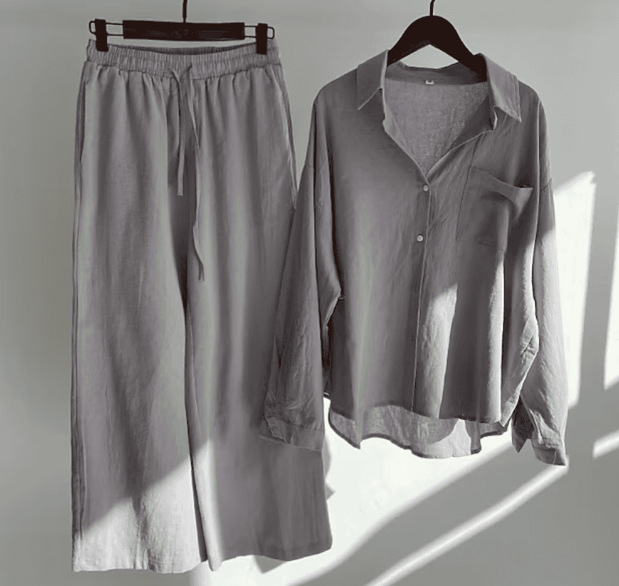 W&W Mode | Leinen-Sommer-Set mit langer Hose und Shirt