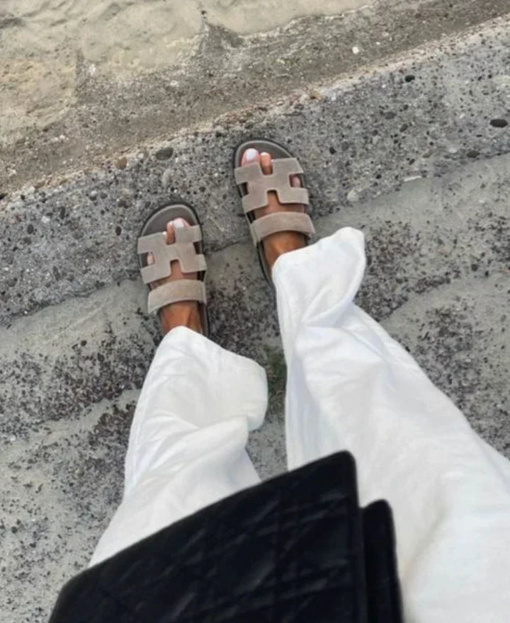 Damen Slip-on-Sandalen mit weichem Material