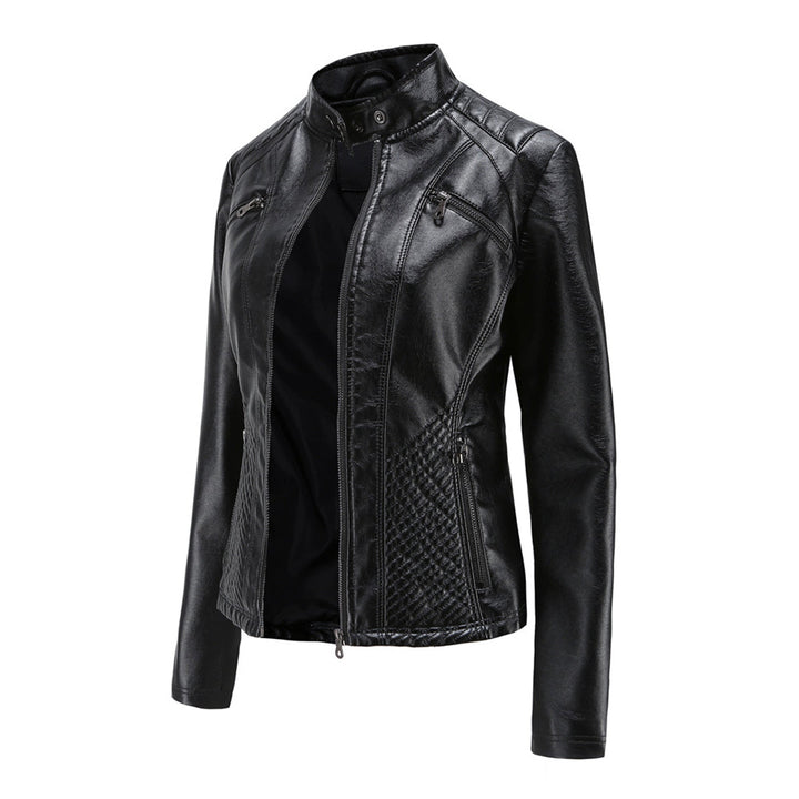 W&W Mode | Lederjacke für Damen - Modische Jacke mit Reißverschluss
