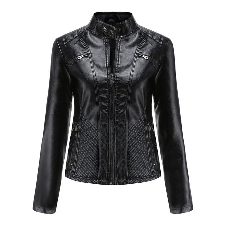 W&W Mode | Lederjacke für Damen - Modische Jacke mit Reißverschluss